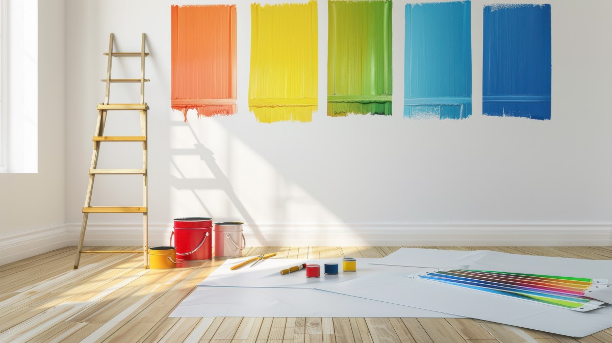 Wall With Several Paint Colors On It